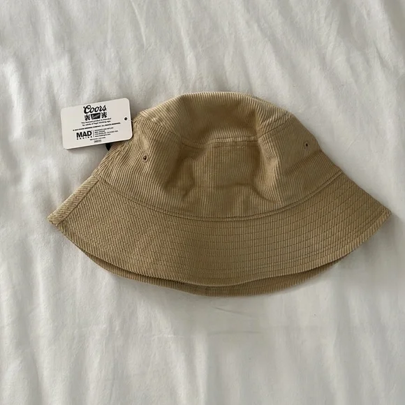 Coors Banquet Bucket Hat Beach Corduroy Classic Beer Tan Beige One Size NWT - Picture 2 of 4